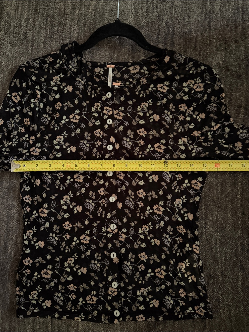 Free People Black Sheer Floral Crop Camisole and Cardigan Set - Picture 11 of 12